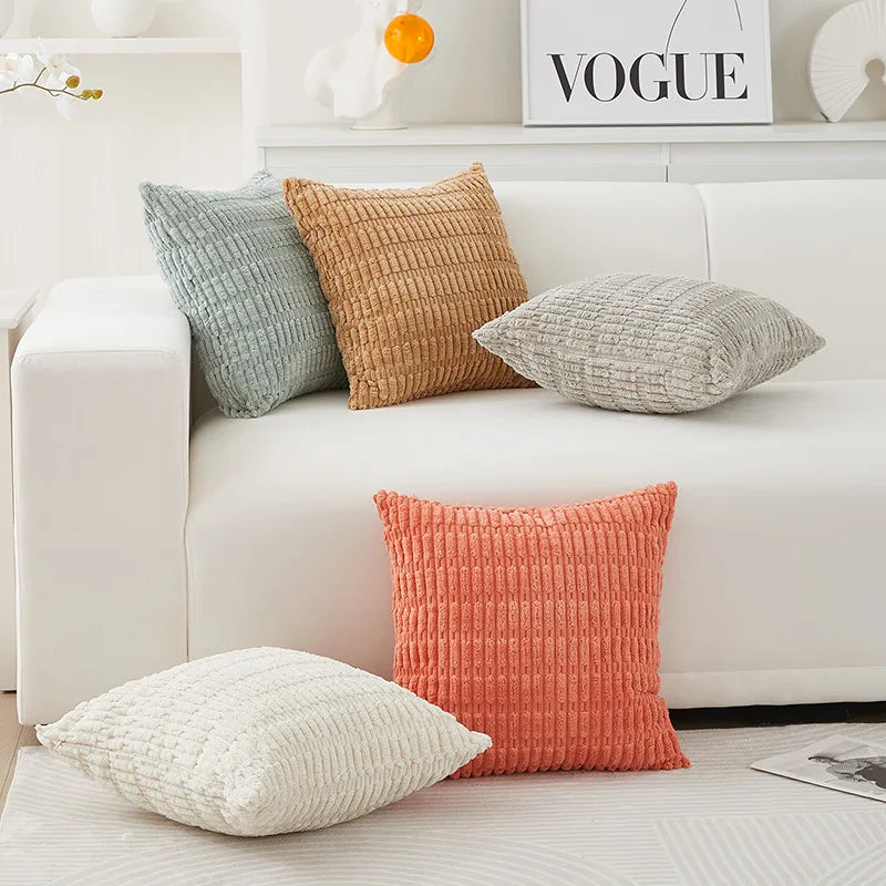 Kuscheliges Corduroy Kissenbezug Set - Wende-Design für Sofakissen und Kissen 3