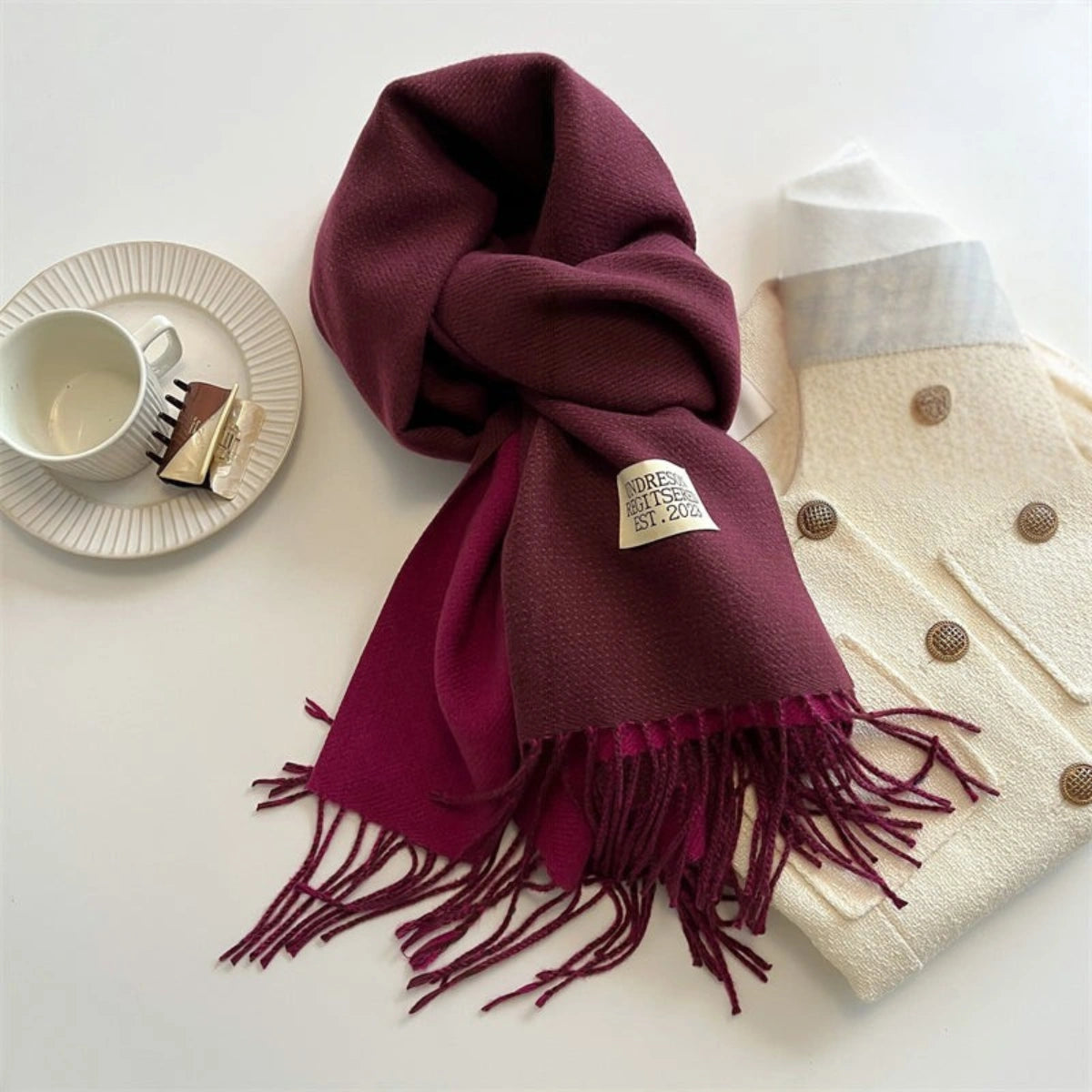 Luxuriöser Doppelt Pashmina Schal mit Quasten für Damen – Eleganter Stil und Komfort 6