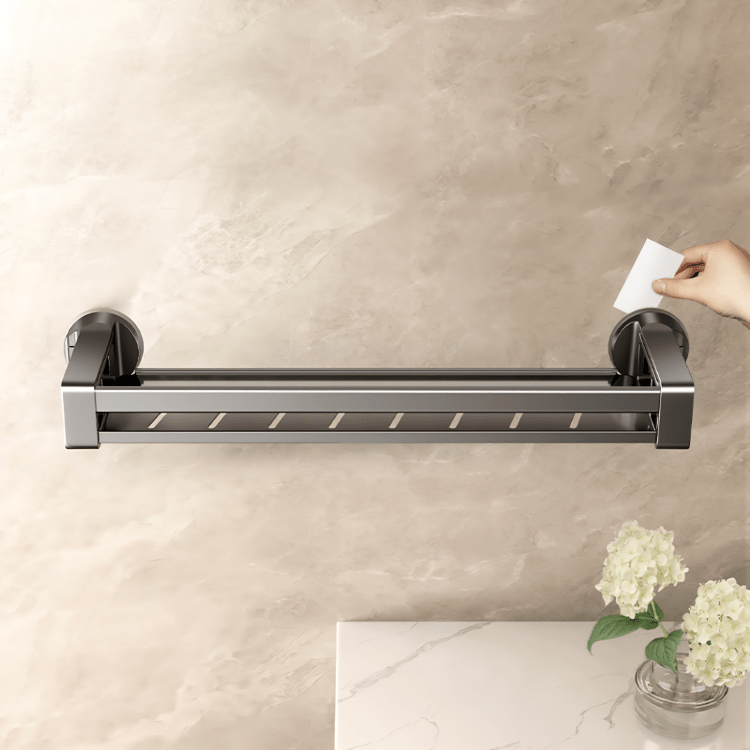 Mikro – Badezimmer Aufbewahrungsregal – Ohne Bohren, Einfache Montage und Rostbeständig 1