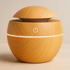 Mini LED Ultraschall-Luftbefeuchter mit Aromatherapie und Holzdesign für gesundes Raumklima 0