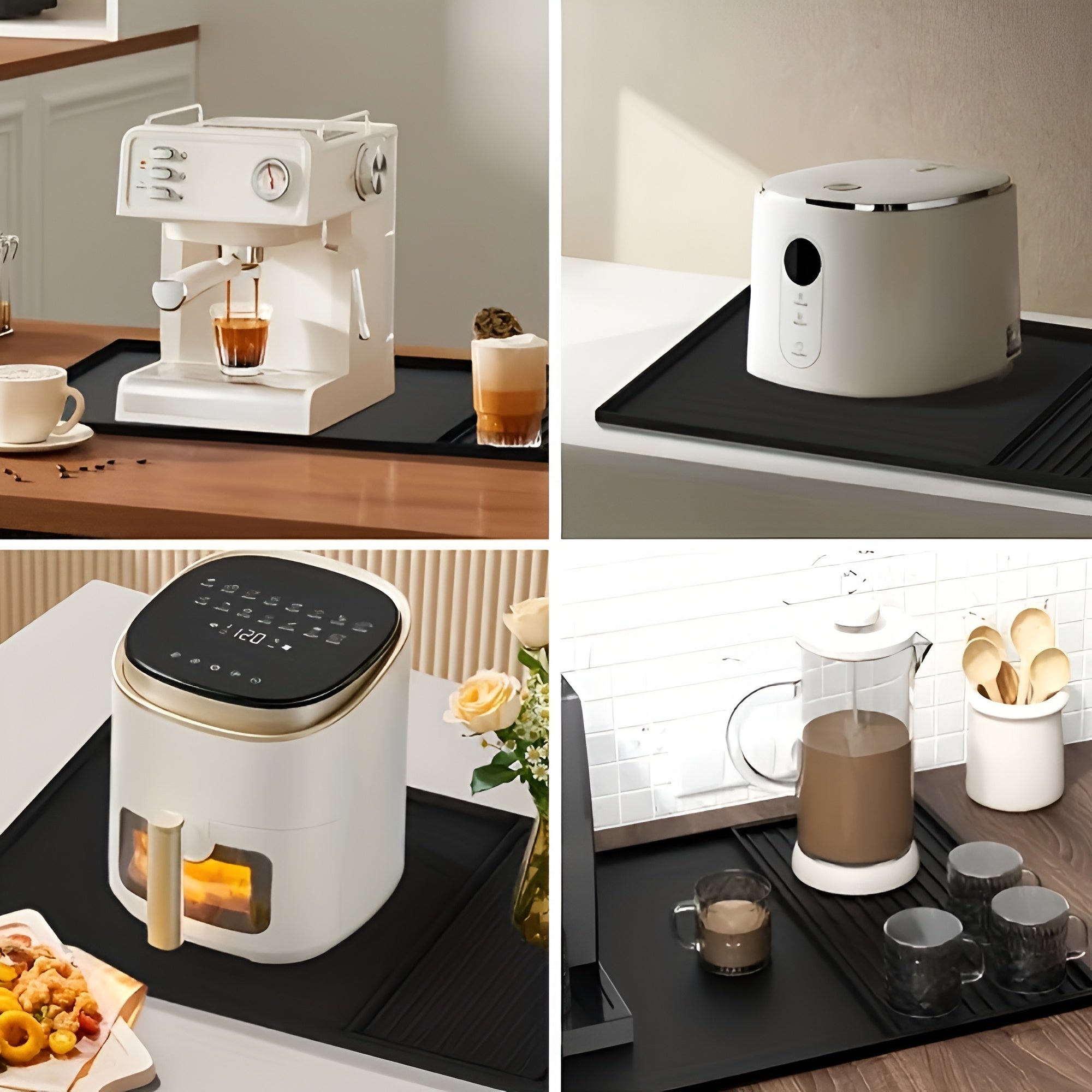 Multifunktionale Silikon-Kaffeebar-Matte mit Entwässerungssystem – Wasserdicht und Pflegeleicht 4