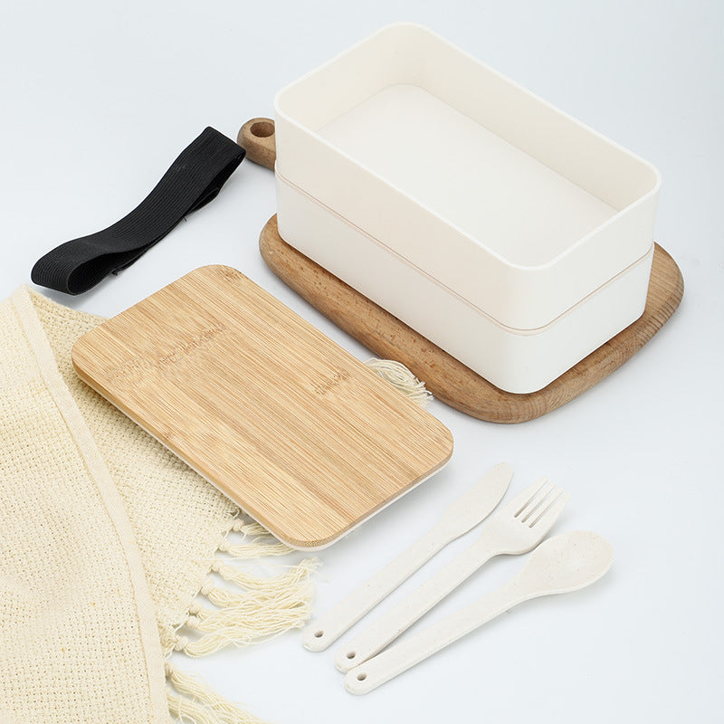 Mose - Minimalistische doppelstöckige Bento Lunchbox mit Besteck für unterwegs