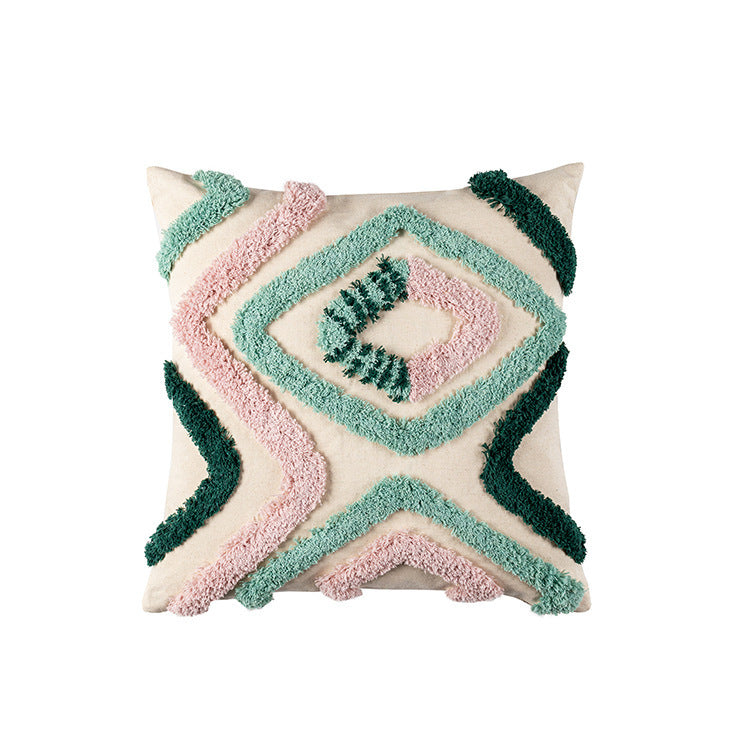 Misa – Geometrischer Samt-Kissenbezug im Boho-Design für Sofakissen