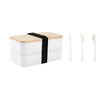 Mose - Minimalistische doppelstöckige Bento Lunchbox mit Besteck für unterwegs