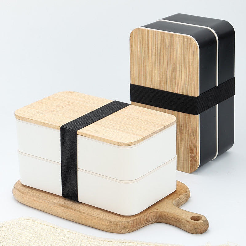 Mose - Minimalistische doppelstöckige Bento Lunchbox mit Besteck für unterwegs