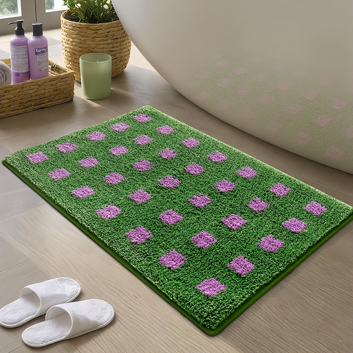 Plaid Badezimmermatte Beige - Rutschfest, Pflegeleicht & Weich für Komfort 4