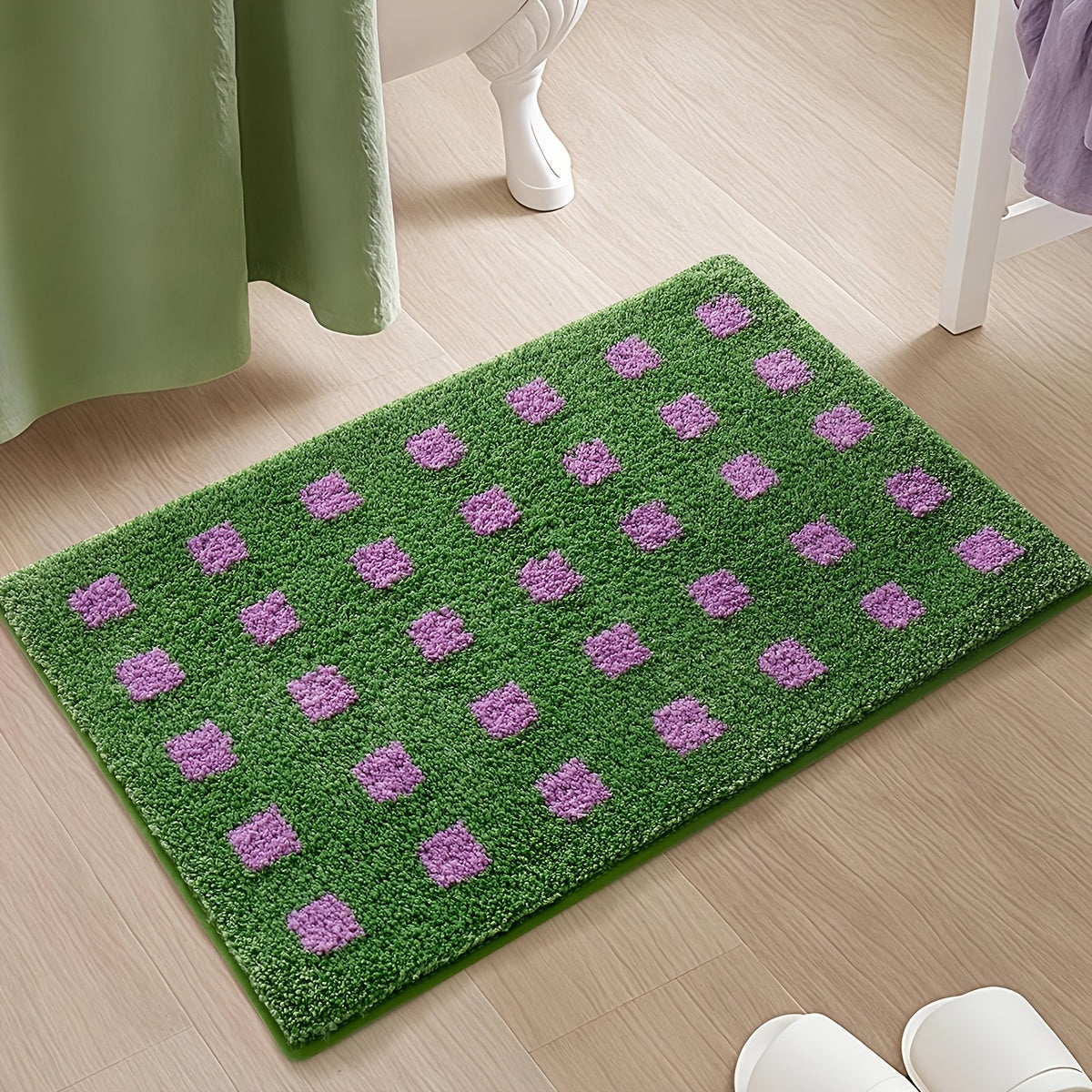 Plaid Badezimmermatte Beige - Rutschfest, Pflegeleicht & Weich für Komfort 5