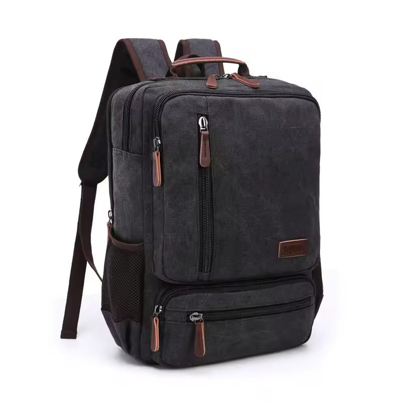Robuster Vintage Rucksack für Laptops bis 15 Zoll – Großer Kapazität Rucksack für Damen und Herren 0