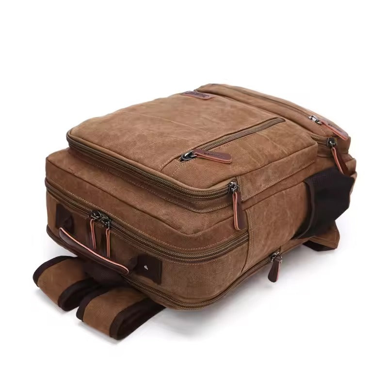 Robuster Vintage Rucksack für Laptops bis 15 Zoll – Großer Kapazität Rucksack für Damen und Herren 2