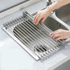 Silikon Edelstahl Ablassregal 47x24 cm - Platzsparend für Obst und Gemüse 0