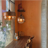 Skandinavische Pendelleuchte Holz mit getöntem Glas für modernes Esszimmer 7