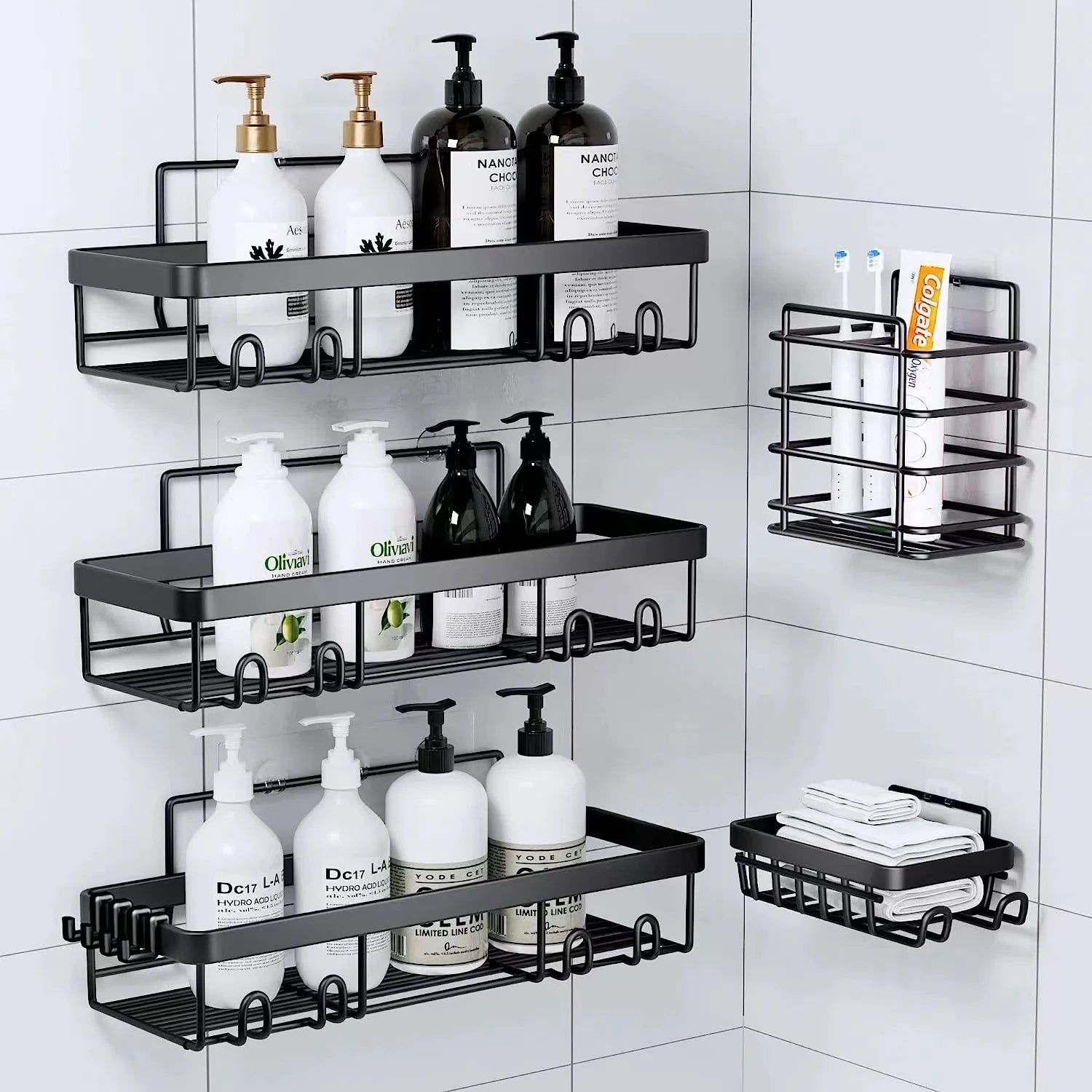 Stanzfreier Badezimmer Organizer Halter für Regale – Platzsparend & Modern 4