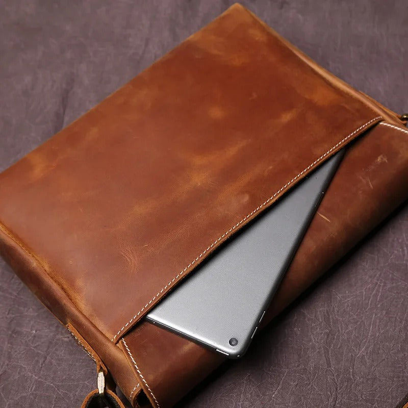 Stilvolle Herren Umhängetasche aus Leder - Retro Crazy Horse Crossbody Tasche 4