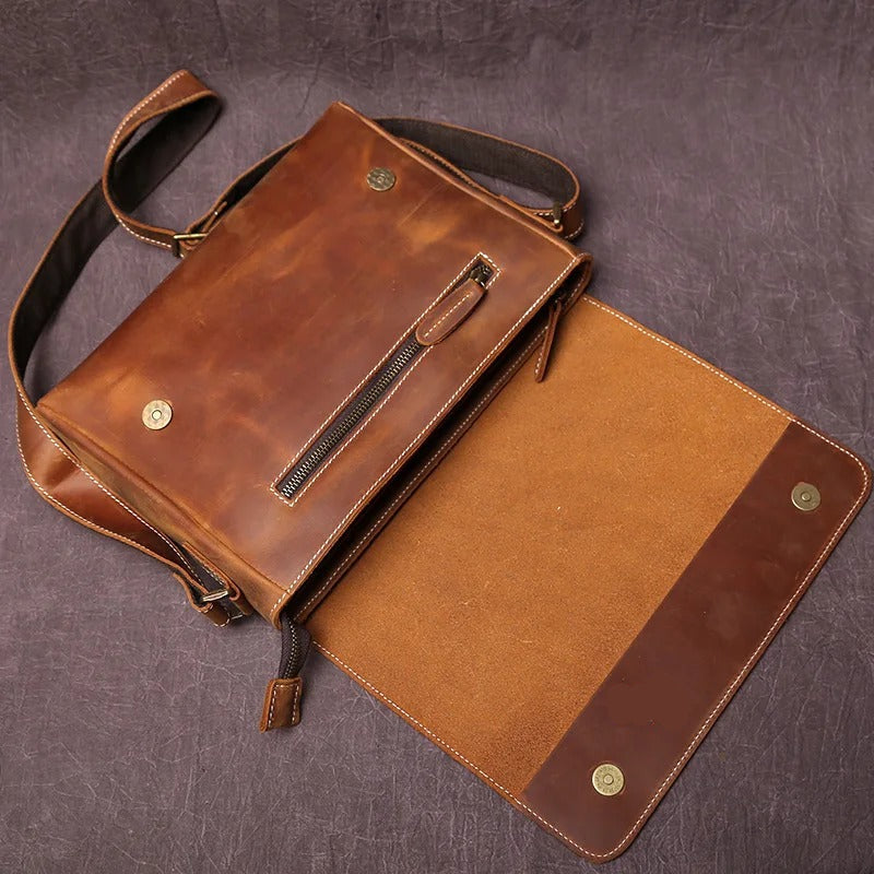 Stilvolle Herren Umhängetasche aus Leder - Retro Crazy Horse Crossbody Tasche 5