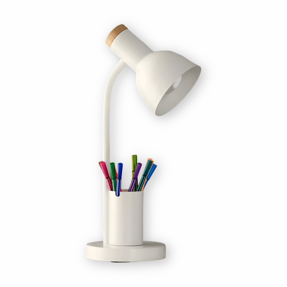 Stilvolle LED Tischlampe mit Stifthalter und 3 Lichtmodi für den Arbeitsplatz 0