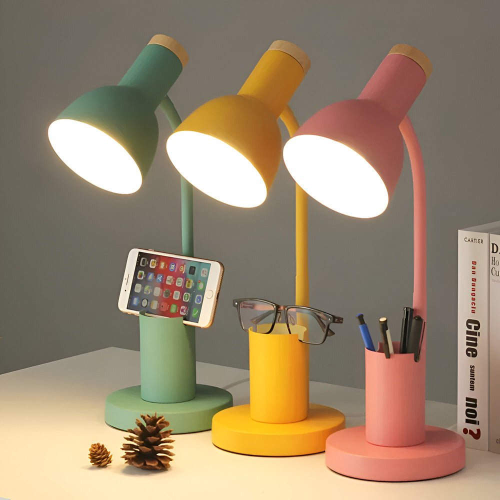 Stilvolle LED Tischlampe mit Stifthalter und 3 Lichtmodi für den Arbeitsplatz 1