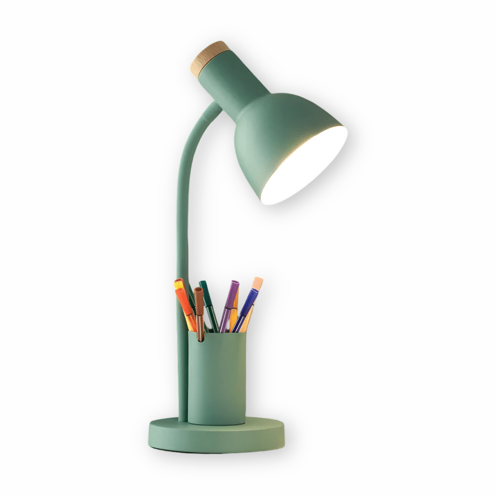 Stilvolle LED Tischlampe mit Stifthalter und 3 Lichtmodi für den Arbeitsplatz 10