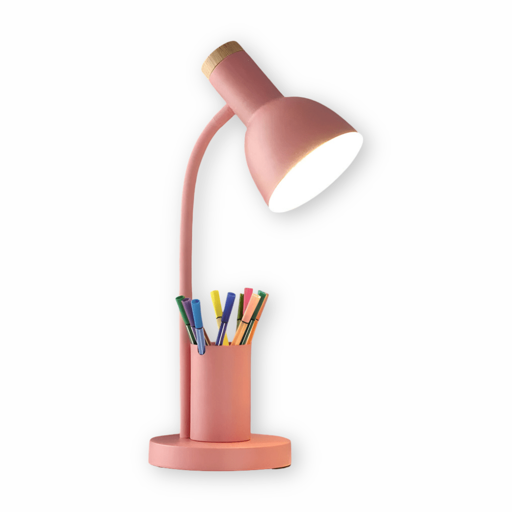 Stilvolle LED Tischlampe mit Stifthalter und 3 Lichtmodi für den Arbeitsplatz 9