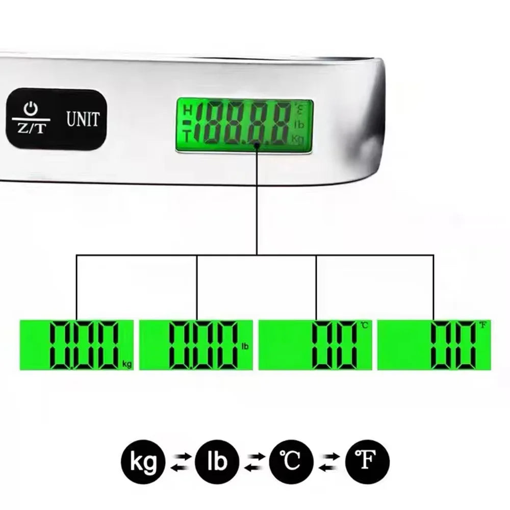Tragbare Digitale Hängeskala Für Gepäck Bis 50 Kg Mit LCD-Display 1