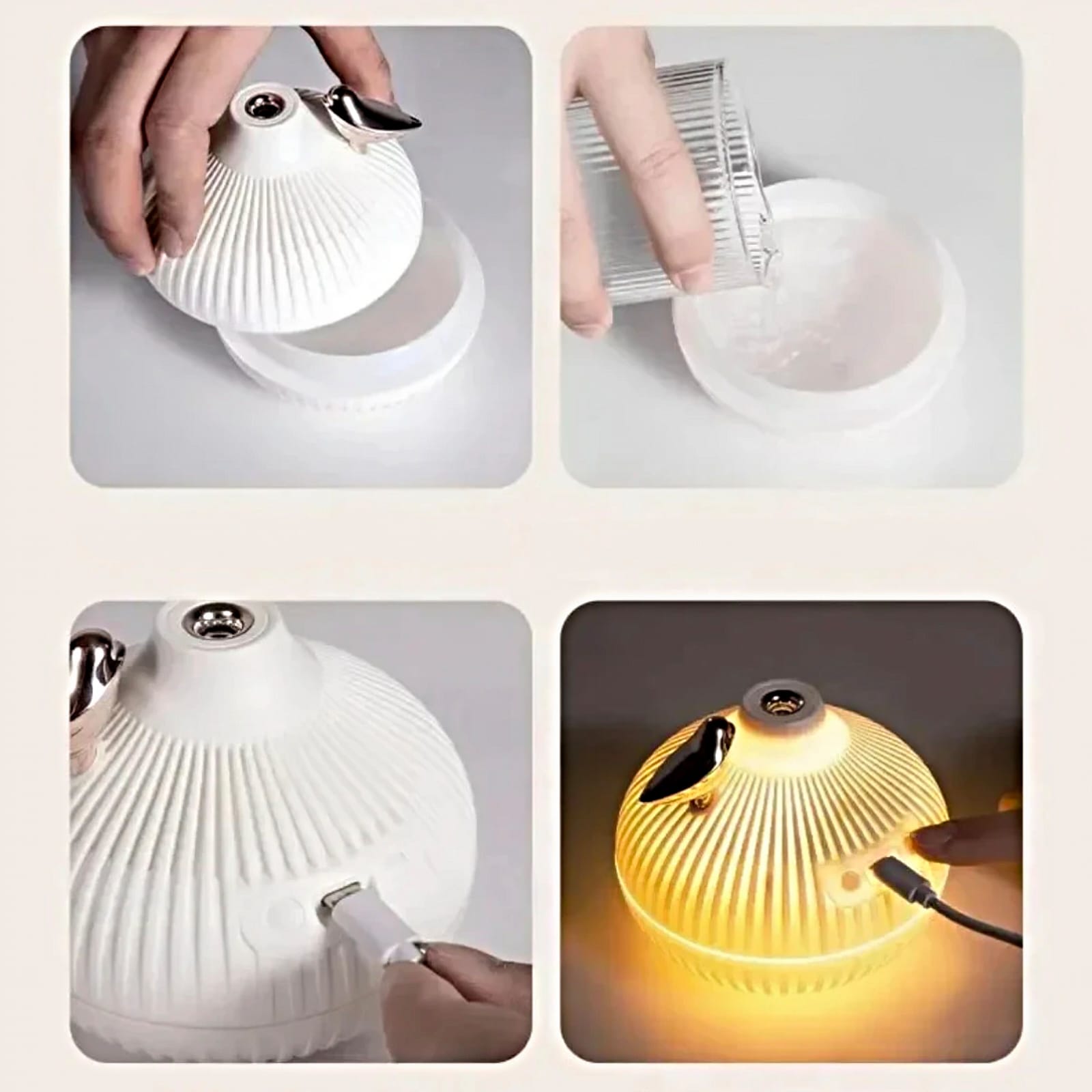 Tragbarer Luftbefeuchter im Zwiebel-Design mit LED für Schlafzimmer und Büro 6