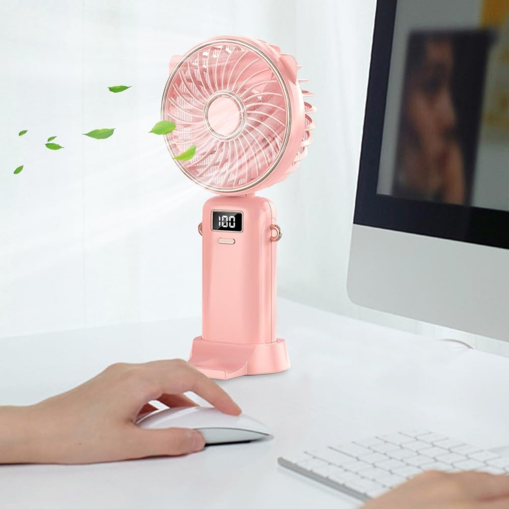 Tragbarer Mini Ventilator USB mit 3000 mAh Akku – Kleiner Handventilator für Unterwegs 0