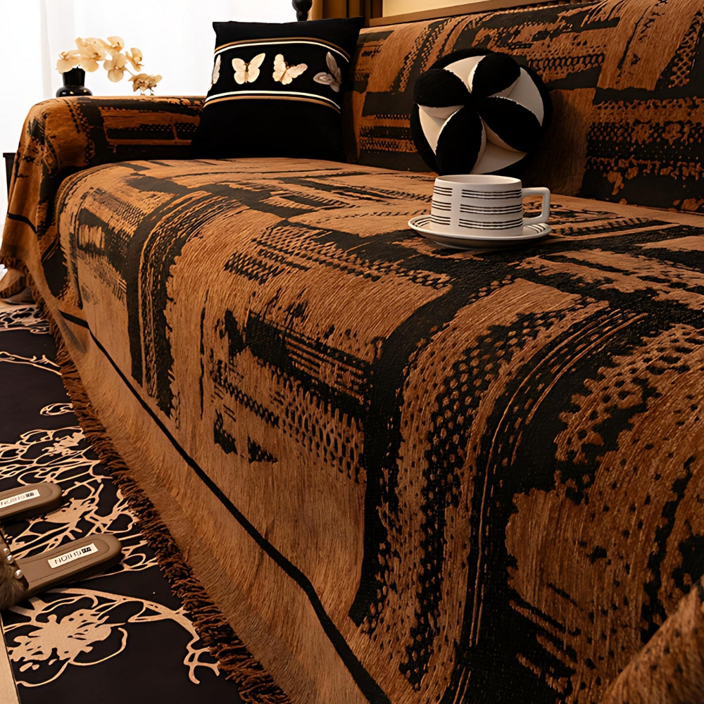 TribalGeometric - Chenille Sofaabdeckung mit Tribal Design und Pflegeleichtigkeit 5