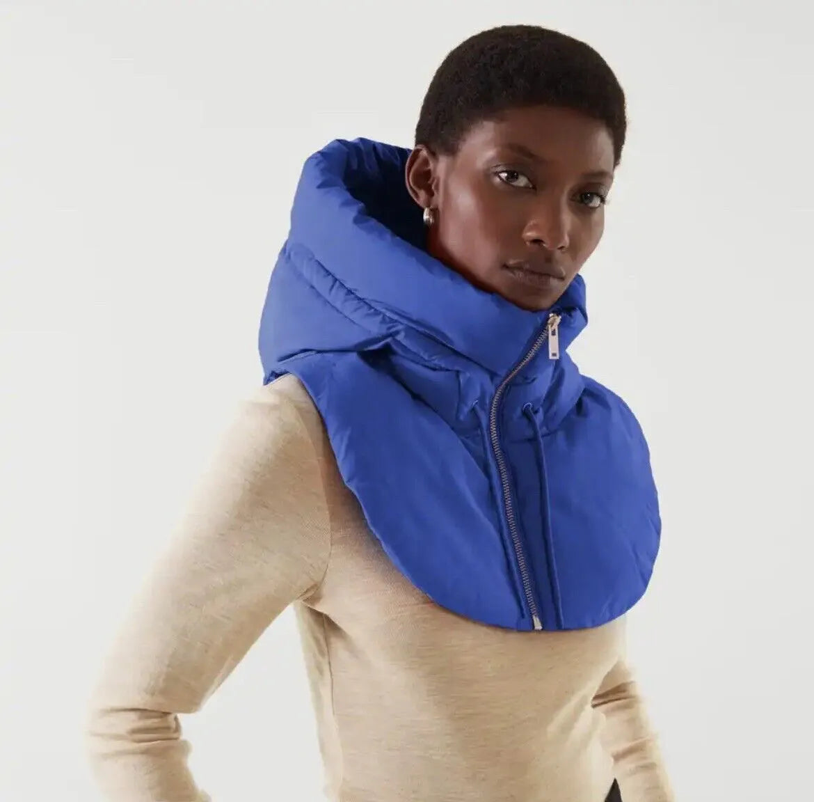 Vielseitiger Kapuzenschal Damen - Schal mit Kapuze aus Polyester und Baumwolle für kalte Wintertage 1