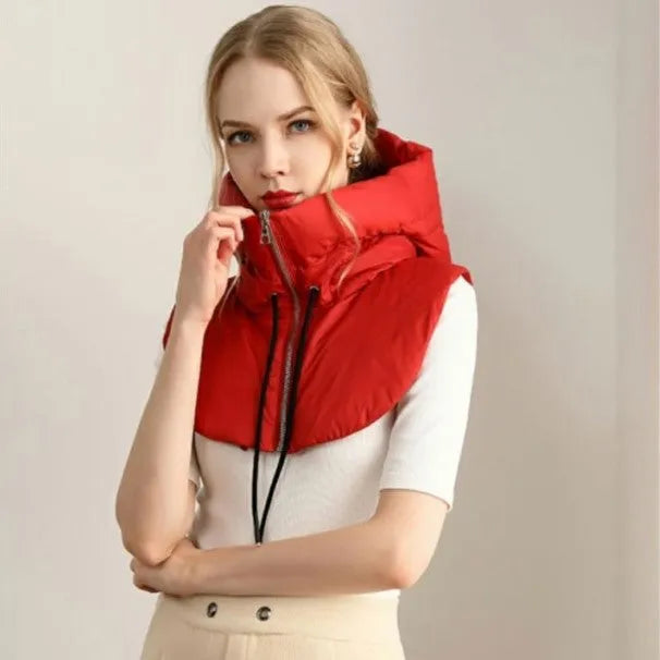 Vielseitiger Kapuzenschal Damen - Schal mit Kapuze aus Polyester und Baumwolle für kalte Wintertage 6