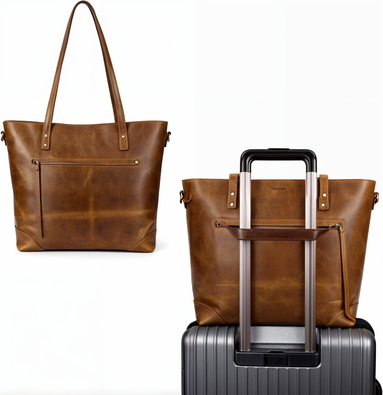 Vintage Umhängetasche Damen aus PU-Leder mit Verstellbarem Schultergurt, Geräumige Crossbody Bag für Jeden Anlass 6