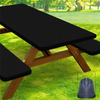 Wasserfeste Picknicktischabdeckung aus Oxford-Stoff mit elastischen Bankabdeckungen für Camping und Outdoor-Aktivitäten 3