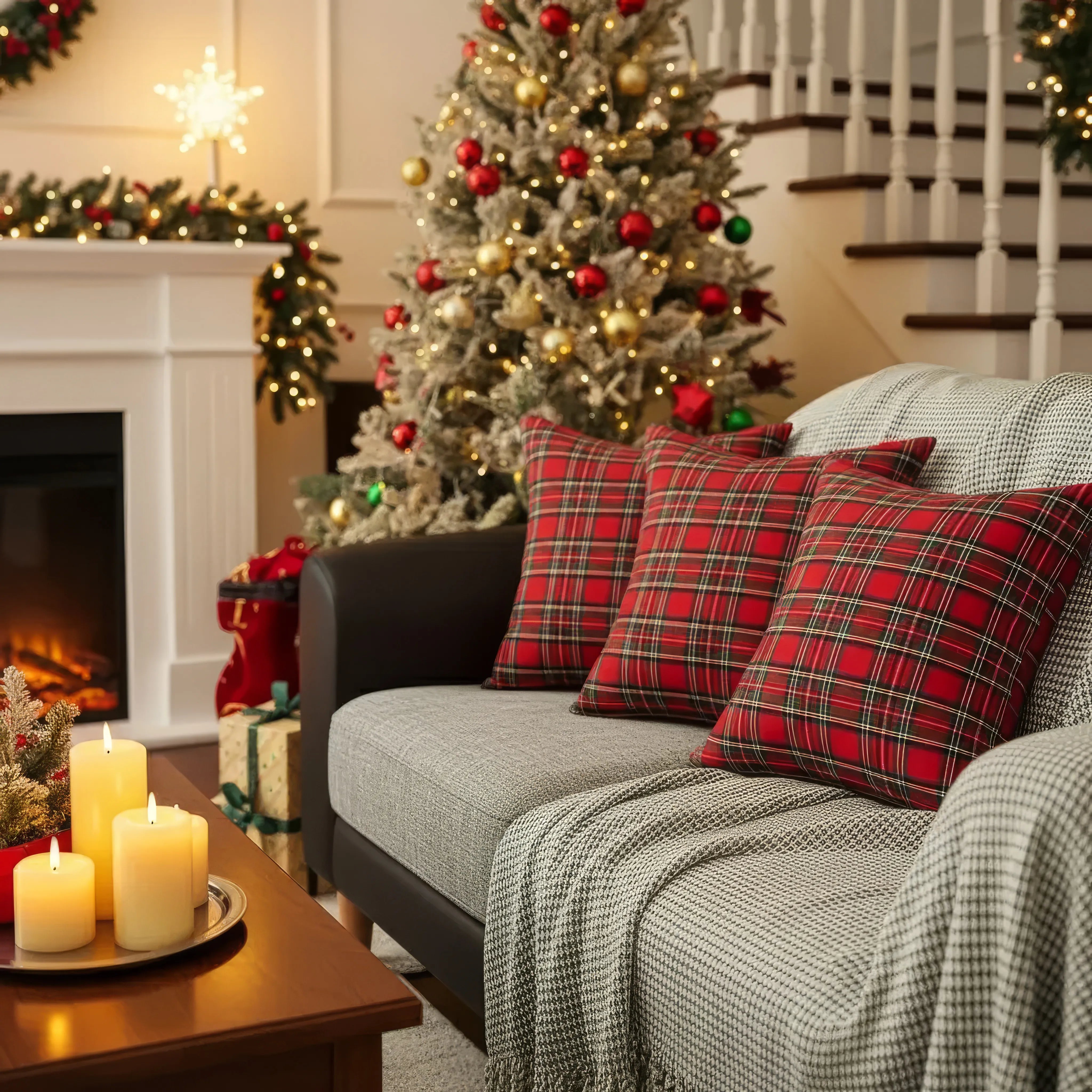 Kira – Weihnachtsliebhaber Kissenbezüge klassisches Karomuster