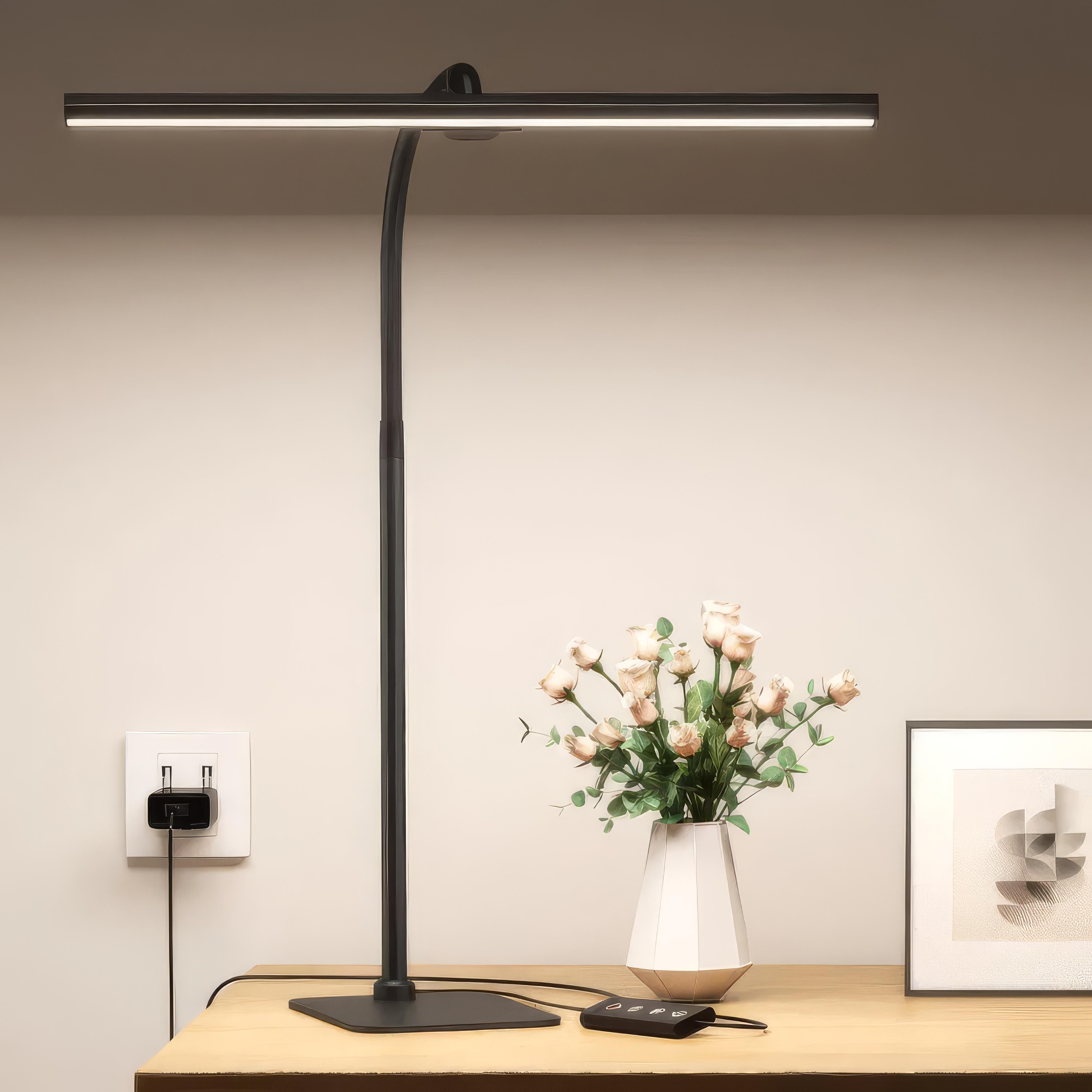Zenithis - Moderne Schwarze LED-Schreibtischlampe mit Flexiblem Hals und Dimmbarem Licht