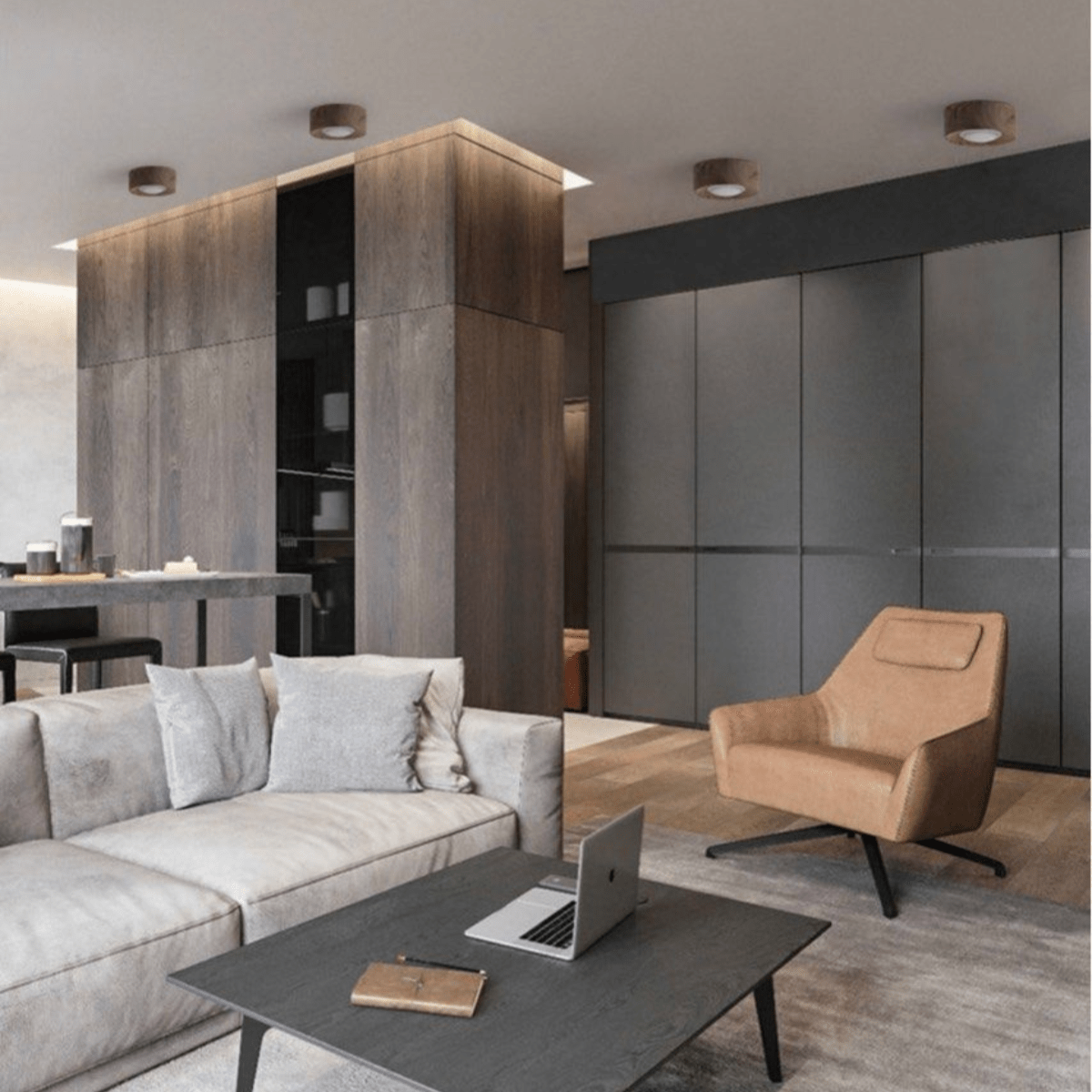 Arluma - Elegante Holz - Deckenlampe für stilvolle Beleuchtung im Japandi - Stil - Givera DE