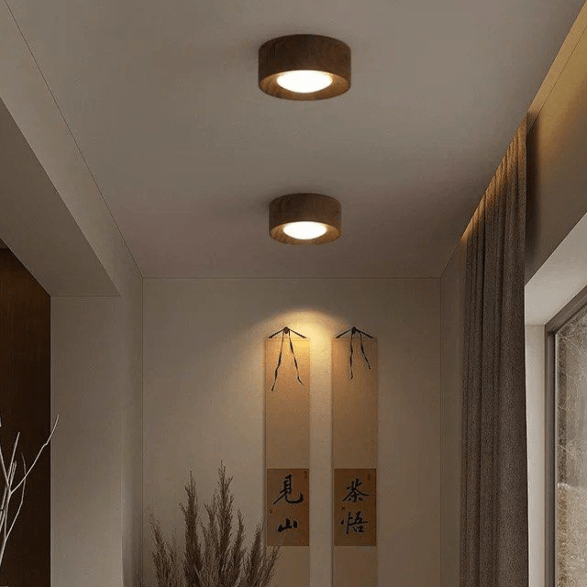 Arluma - Elegante Holz - Deckenlampe für stilvolle Beleuchtung im Japandi - Stil - Givera DE