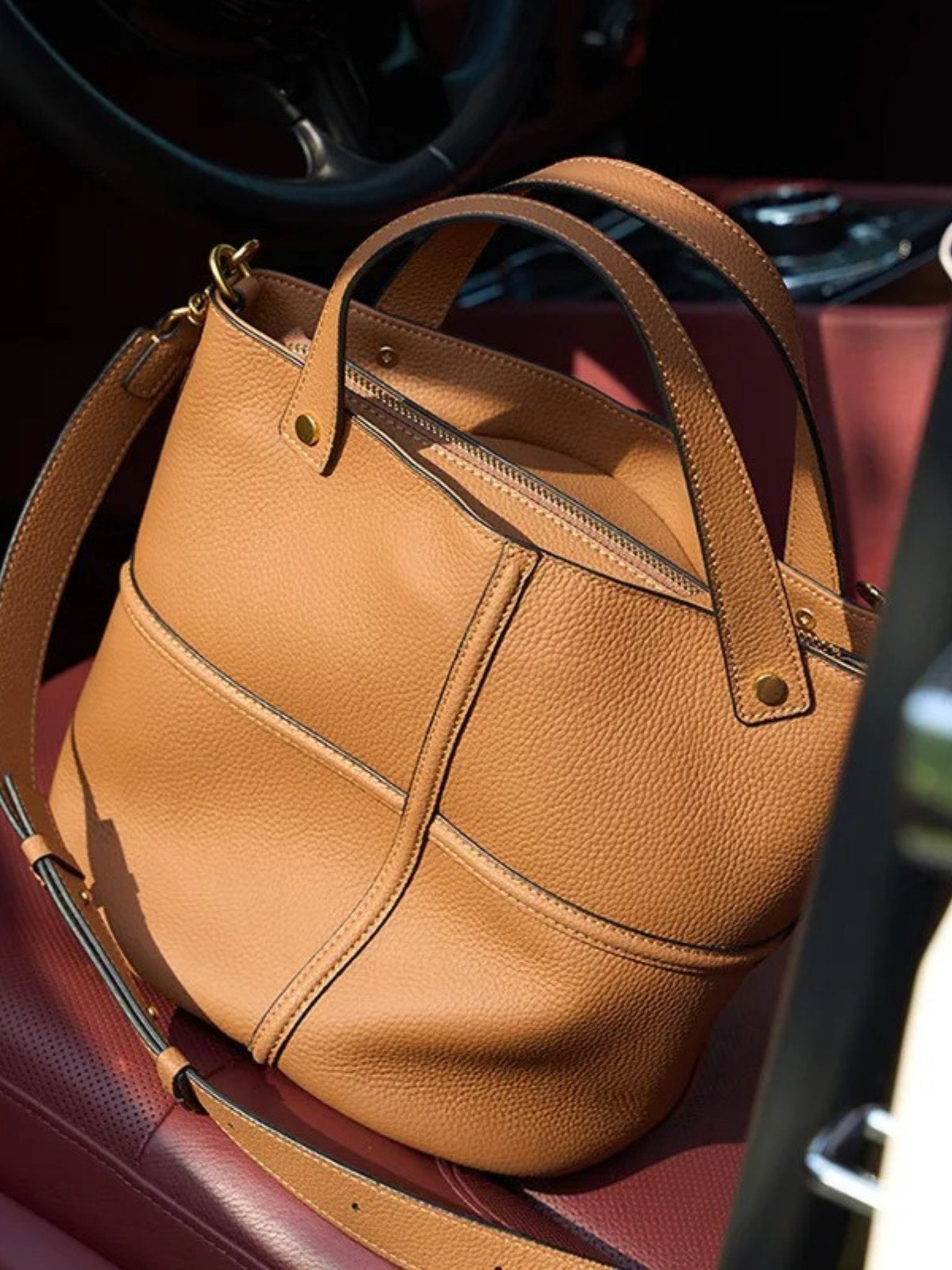 Aveline - Luxuriöse Schultertasche aus Echtleder - Givera DE