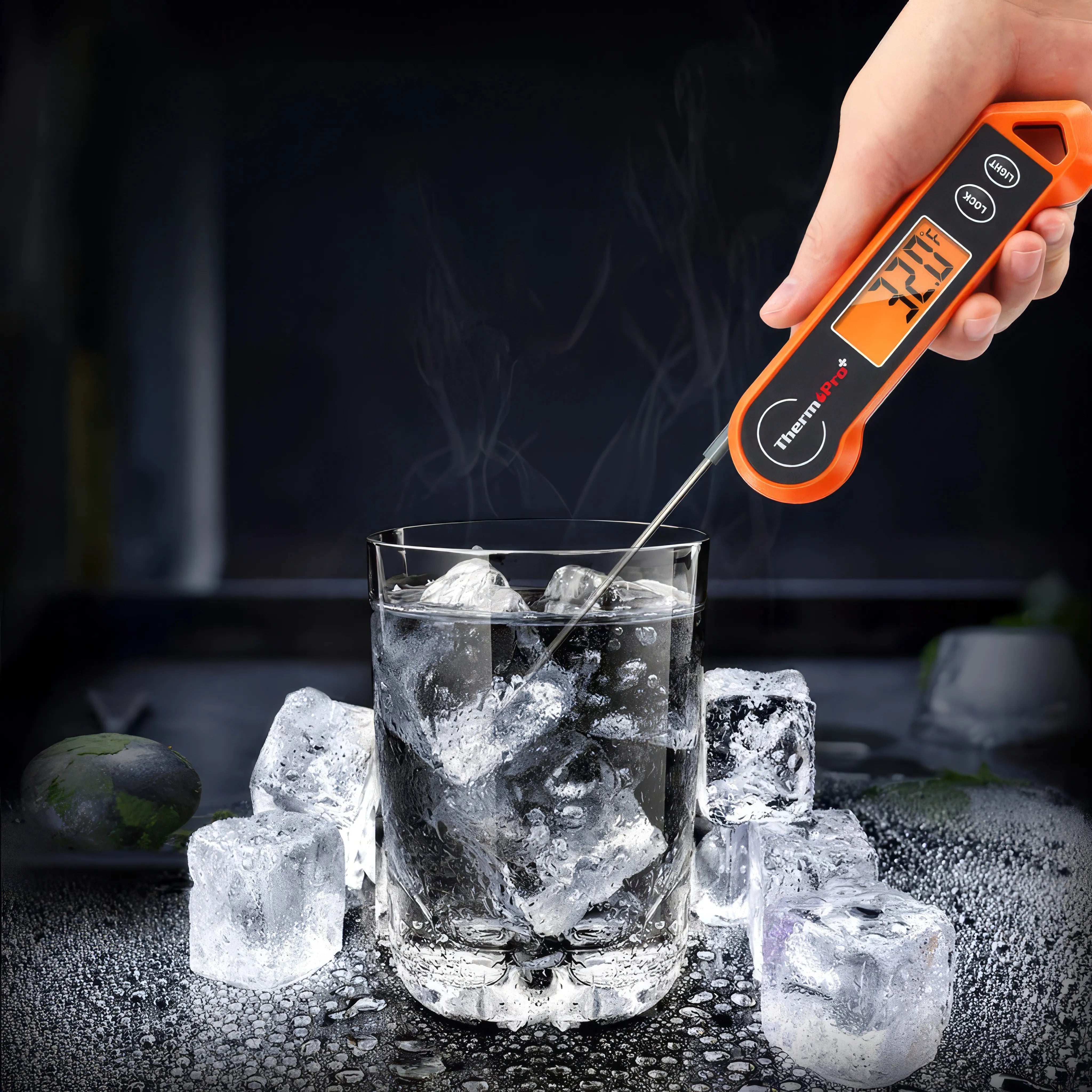 Buxom - Digitales Fleischthermometer mit wasserdichtem Design und beleuchtetem Display