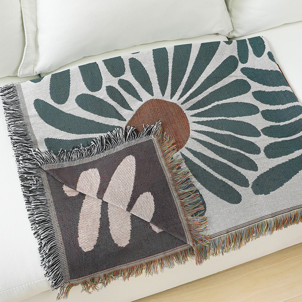 Cielo - Boho Woven Throw Blanket mit Floralem Design für Jeden Raum - Givera DE