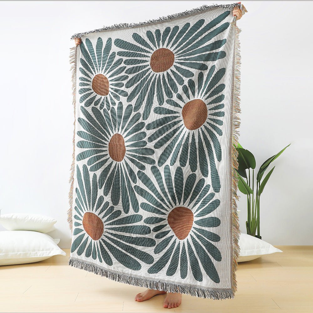 Cielo - Boho Woven Throw Blanket mit Floralem Design für Jeden Raum - Givera DE