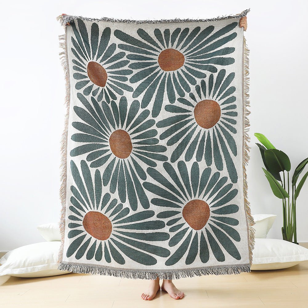 Cielo - Boho Woven Throw Blanket mit Floralem Design für Jeden Raum - Givera DE