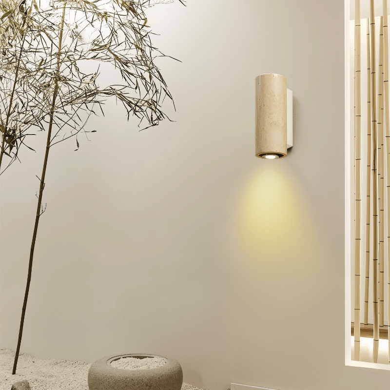 Clarima - LED Wandleuchte aus Travertin für modernes Wohnen - Givera DE