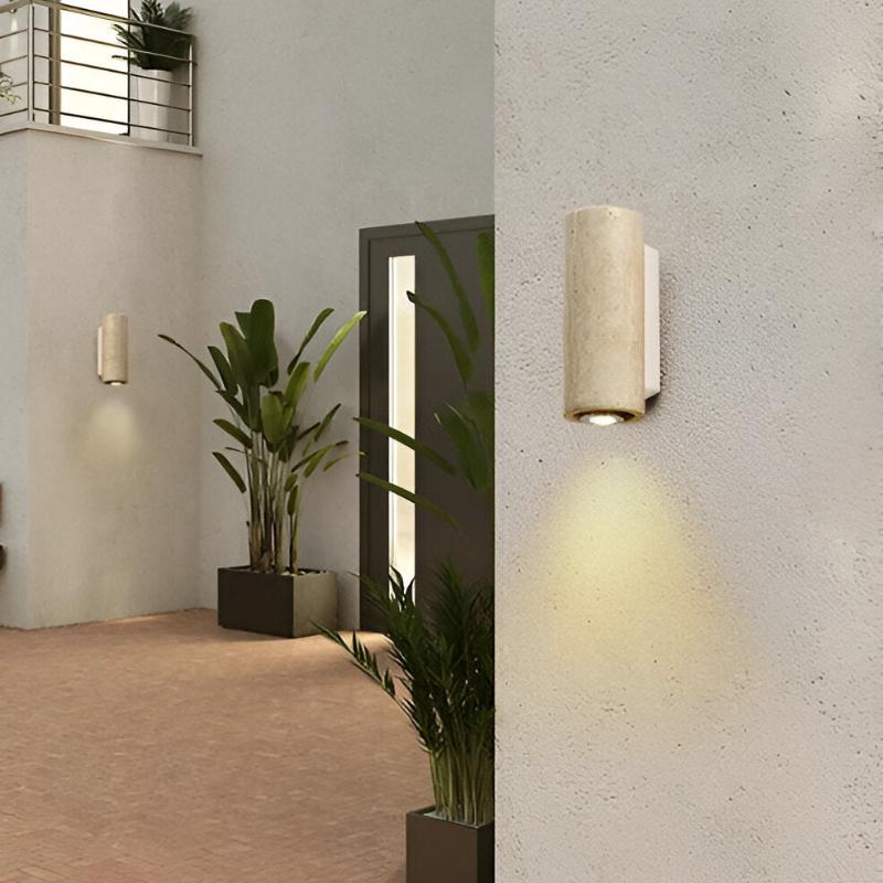 Clarima - LED Wandleuchte aus Travertin für modernes Wohnen - Givera DE