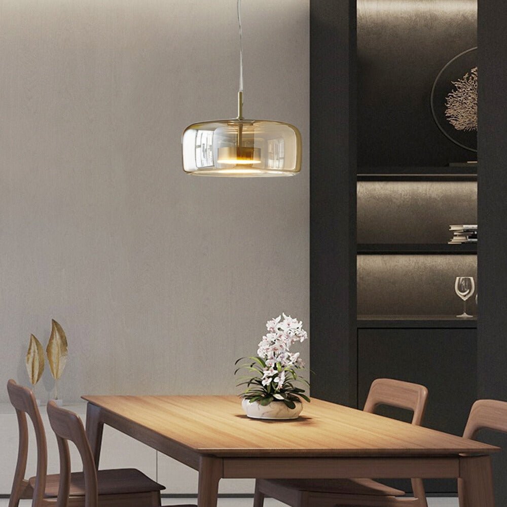 Crestal - Retro Pendelleuchte mit Metallakzenten und Getöntem Glas für Stilvolle Innenräume - Givera DE