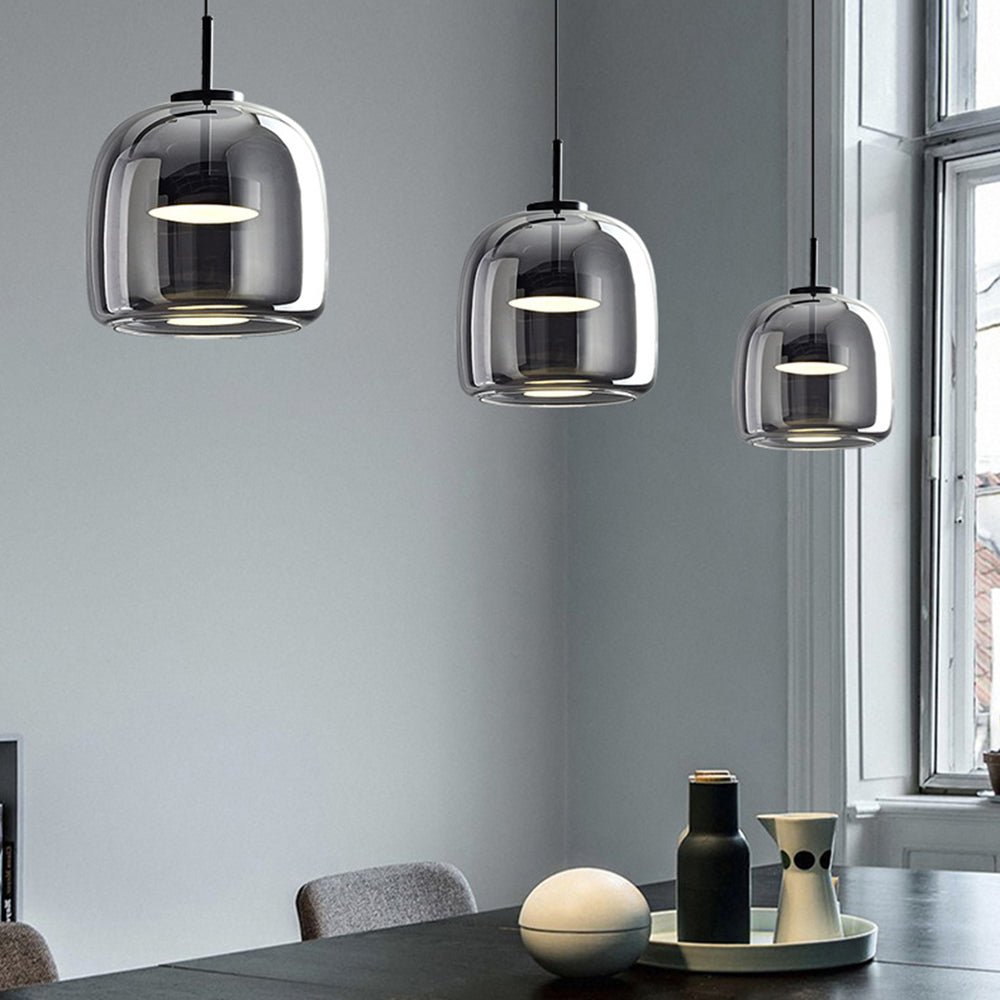 Crestal - Retro Pendelleuchte mit Metallakzenten und Getöntem Glas für Stilvolle Innenräume - Givera DE