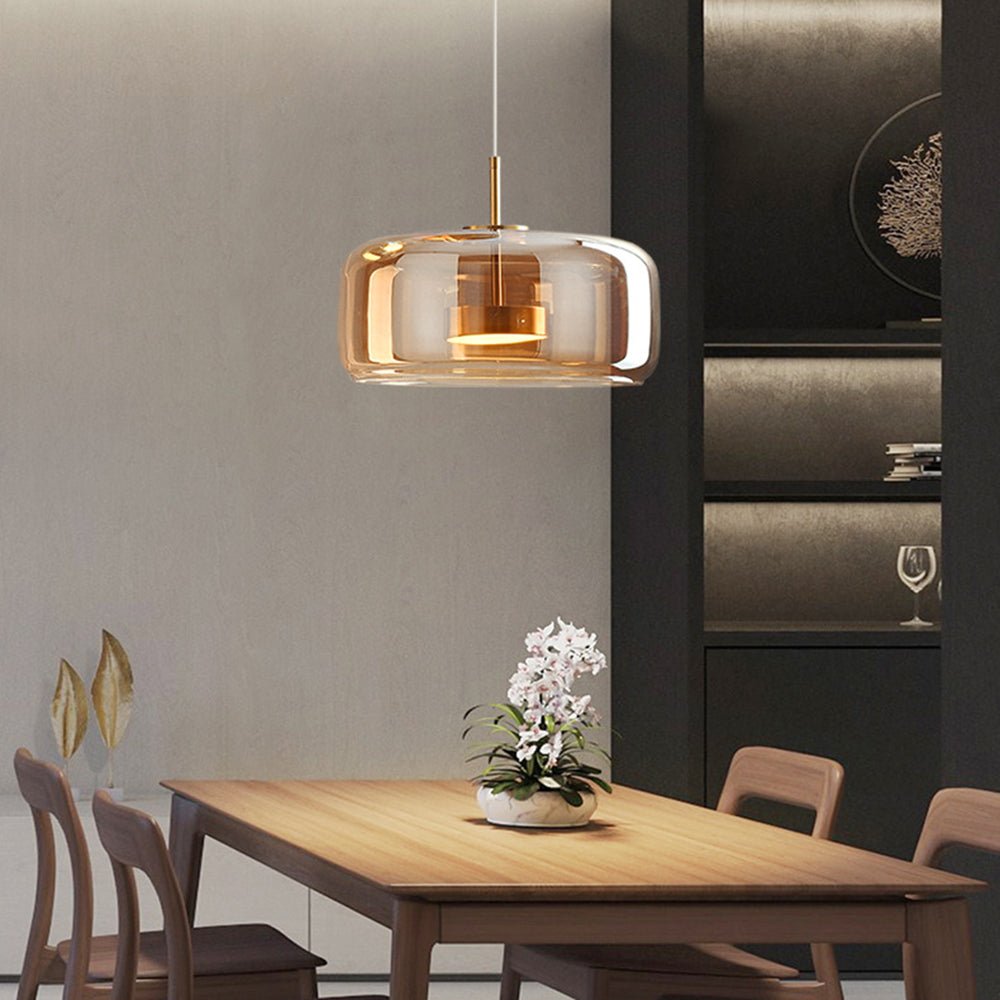 Crestal - Retro Pendelleuchte mit Metallakzenten und Getöntem Glas für Stilvolle Innenräume - Givera DE