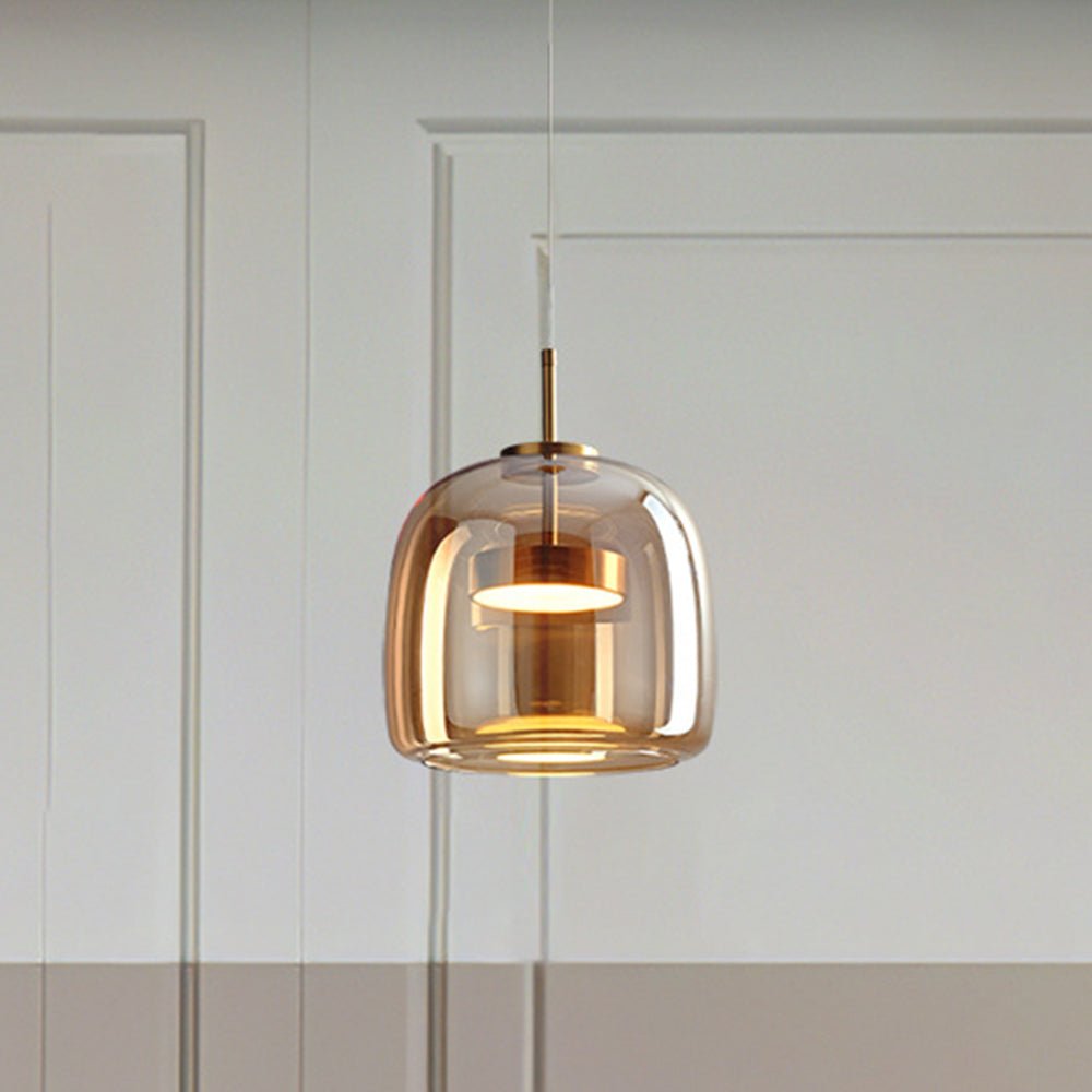 Crestal - Retro Pendelleuchte mit Metallakzenten und Getöntem Glas für Stilvolle Innenräume - Givera DE