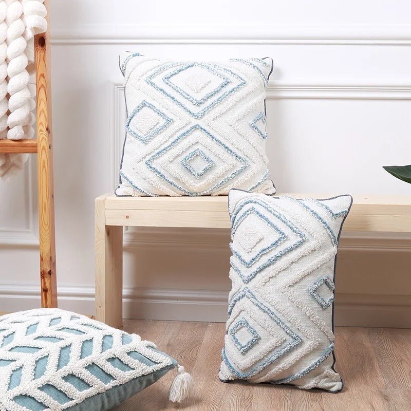 Cuca - Boho Kissenbezug mit strukturiertem Diamantmuster - Givera DE
