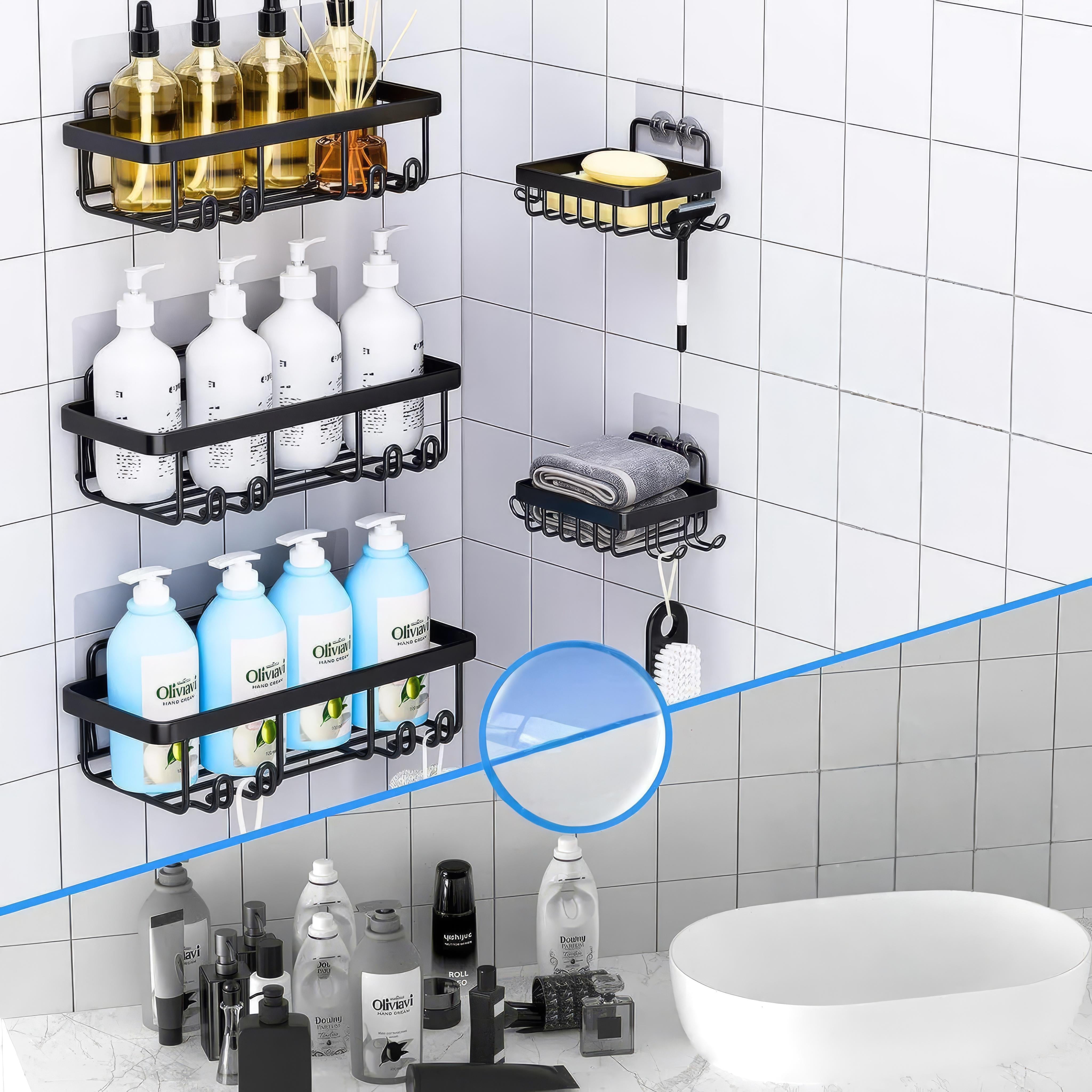 Vivra - Stanzfreier Wandmontierter Organizerhalter für Badezimmerregale