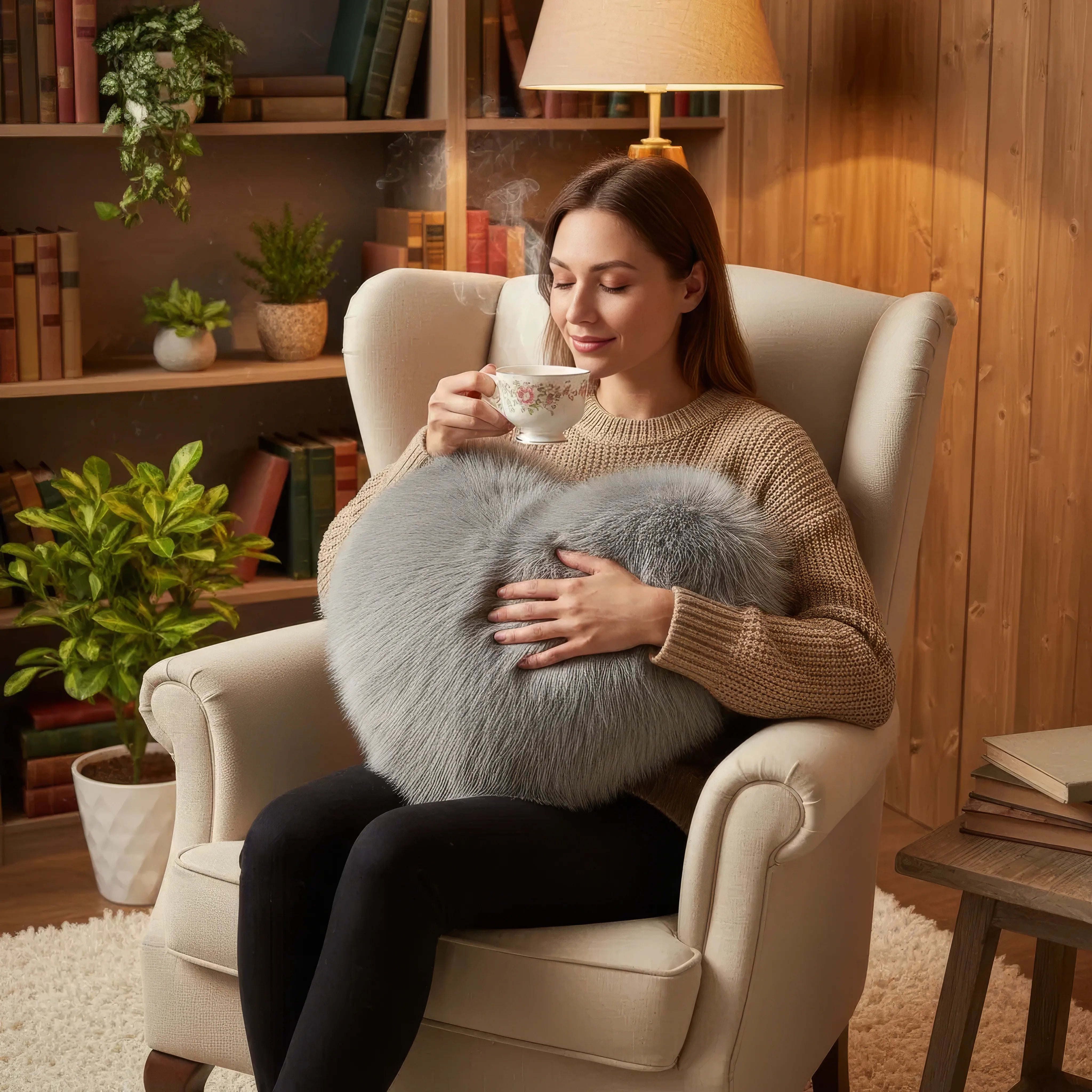 Divina Hart Kissen - Weiches Plüschkissen für gemütliche Momente