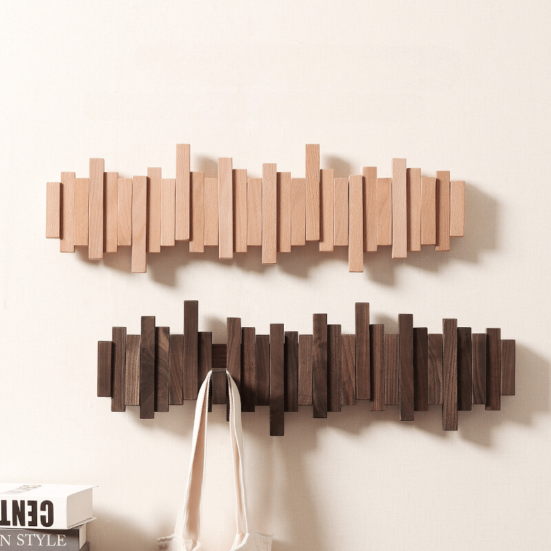 EcoCraft - Handgefertigtes Holzrack mit 4 - 6 Haken - Givera DE