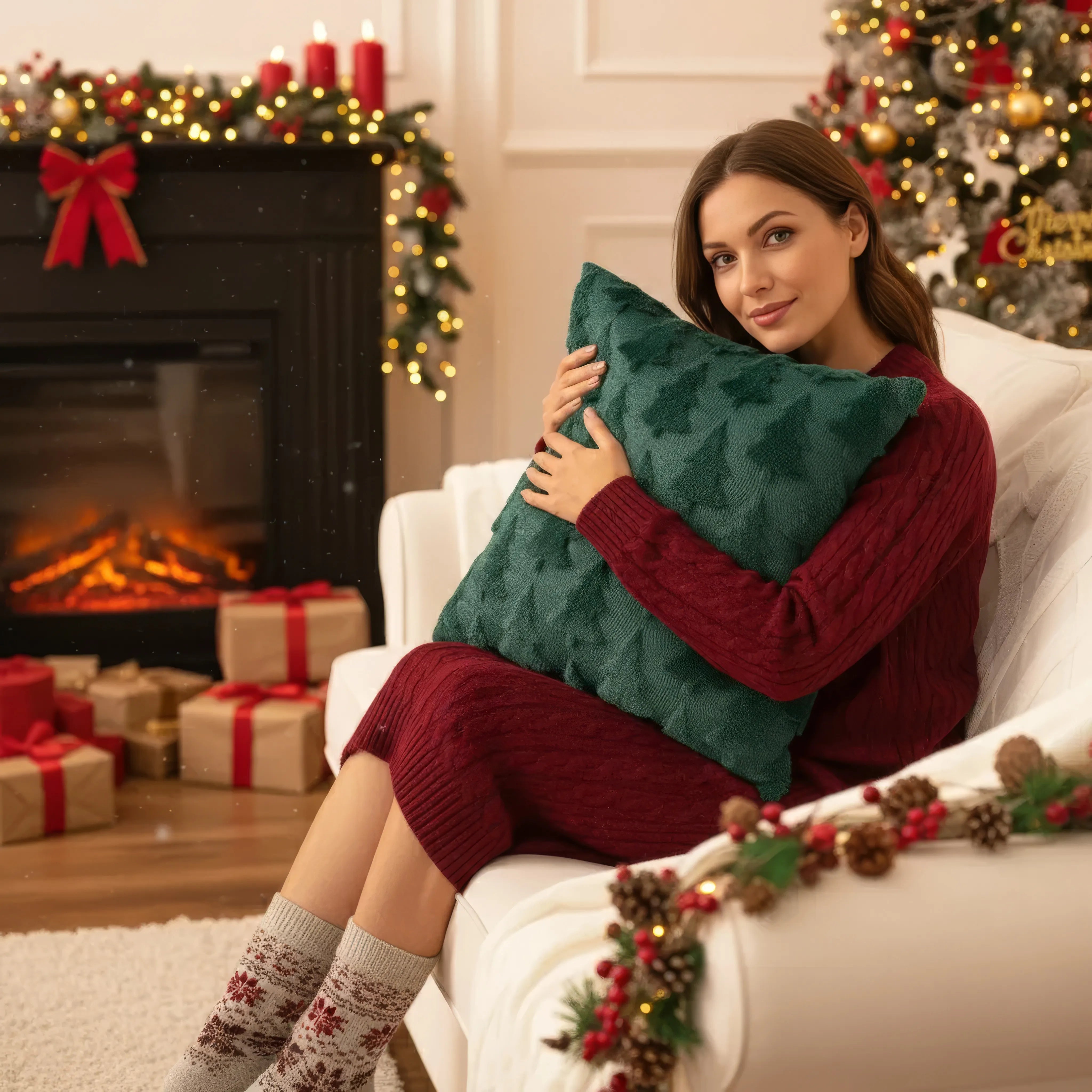 Wunderkissen – Weihnachtsdeko Kissen weicher Plüsch